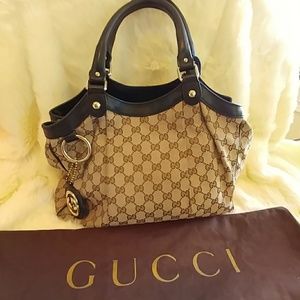 Gucci Brown Canvas Sukey Medium